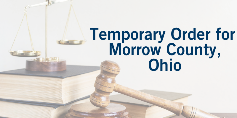 Temporary Order for Morrow County Ohio